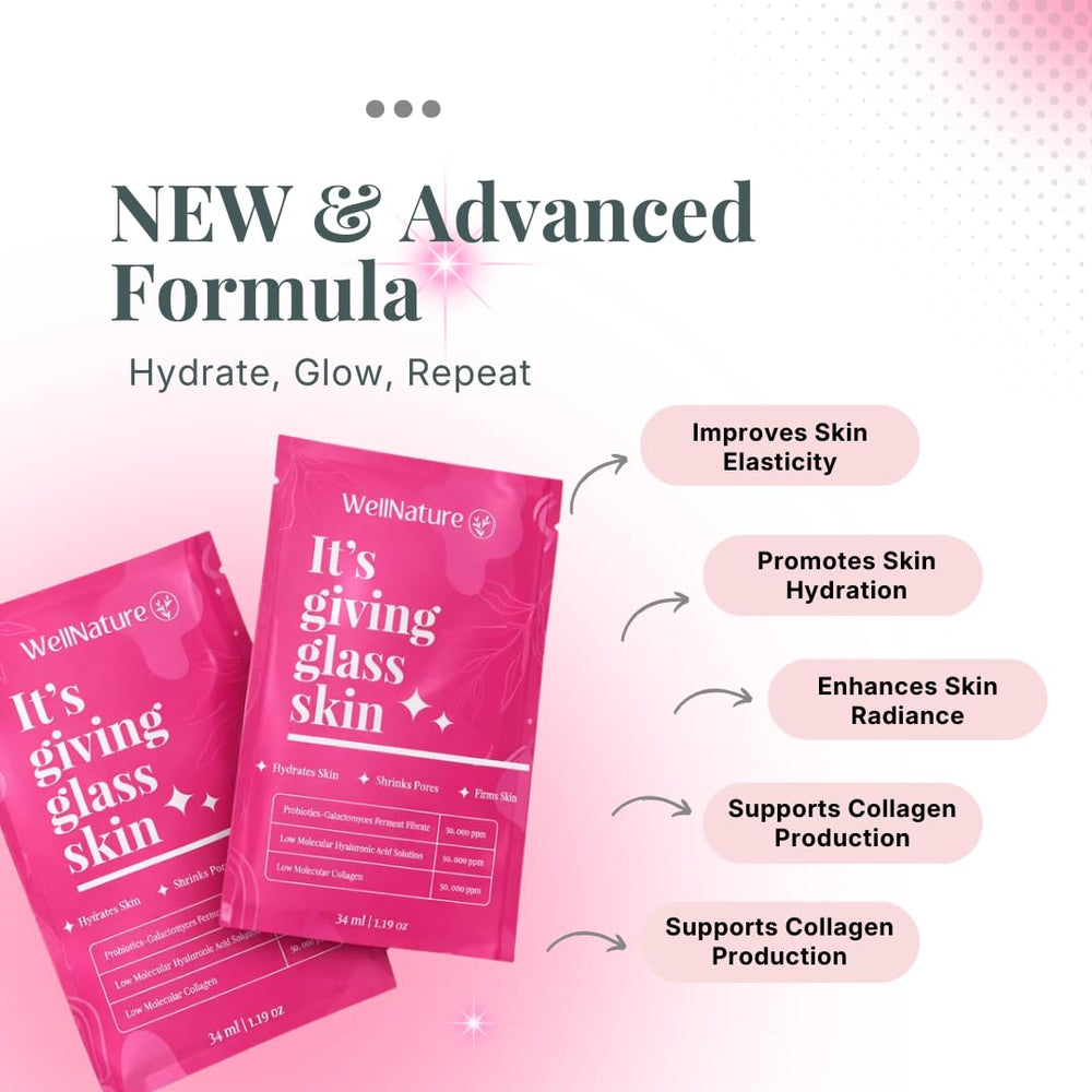 Wellnature bio-collagen fusion closeup highlights hydration and improved texture.