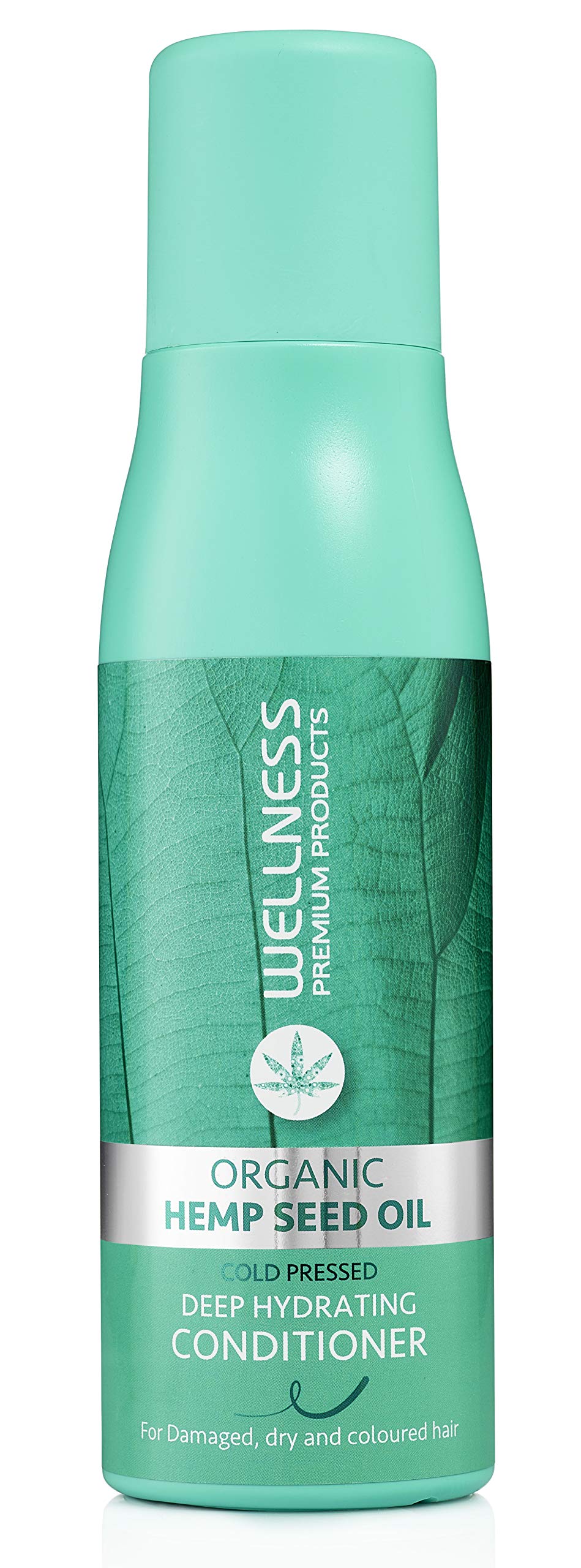 Wellness Premium Hemp Seed Oil Hydrating Conditioner packaging highlights organic formula for curls