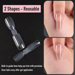 Built-in guideline on Wellquinn mold aids alignment with natural nail edge