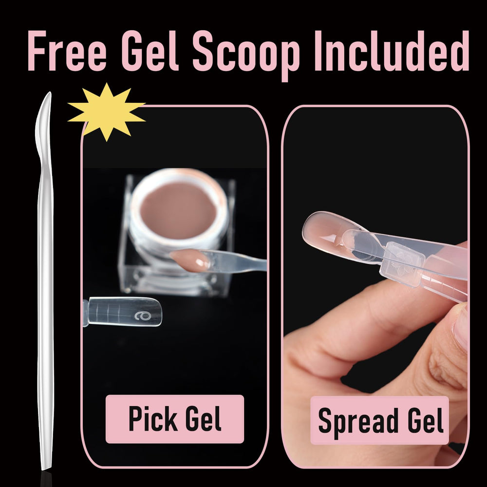 Wellquinn silicone scoop included for tidy handling of nail forms