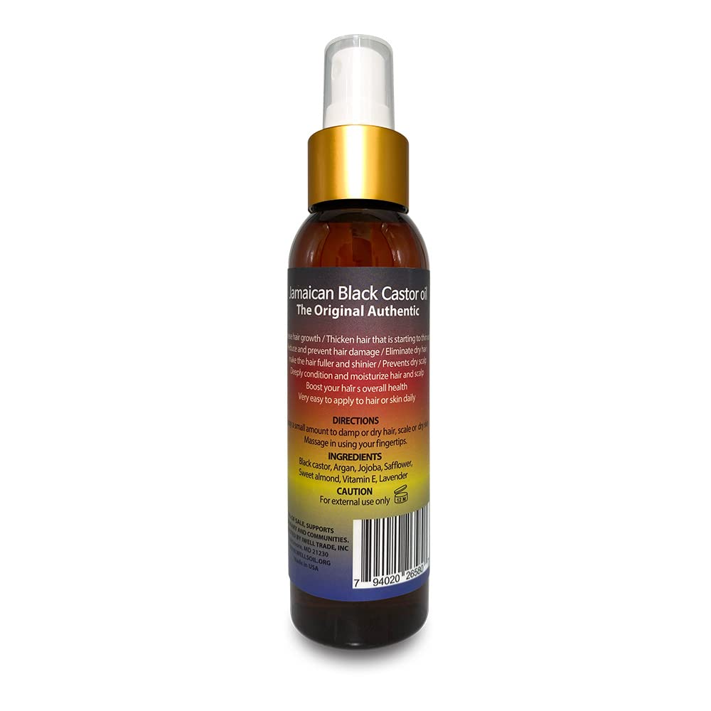 Well's Oil Lavender Jamaican Black Castor Oil spray mist improves manageability after washing.