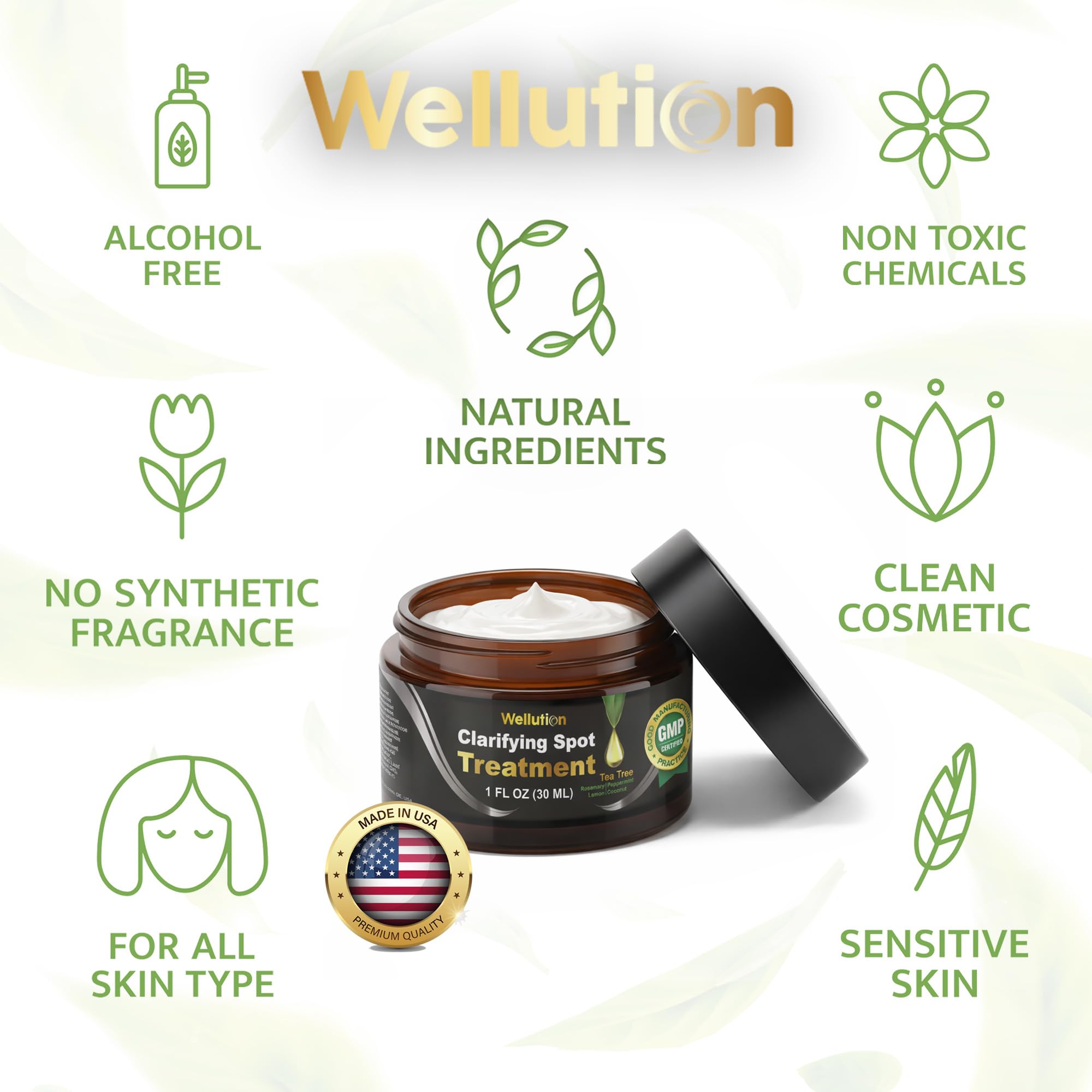WELLUTION arnica and aloe vera visuals emphasize calming skin care.