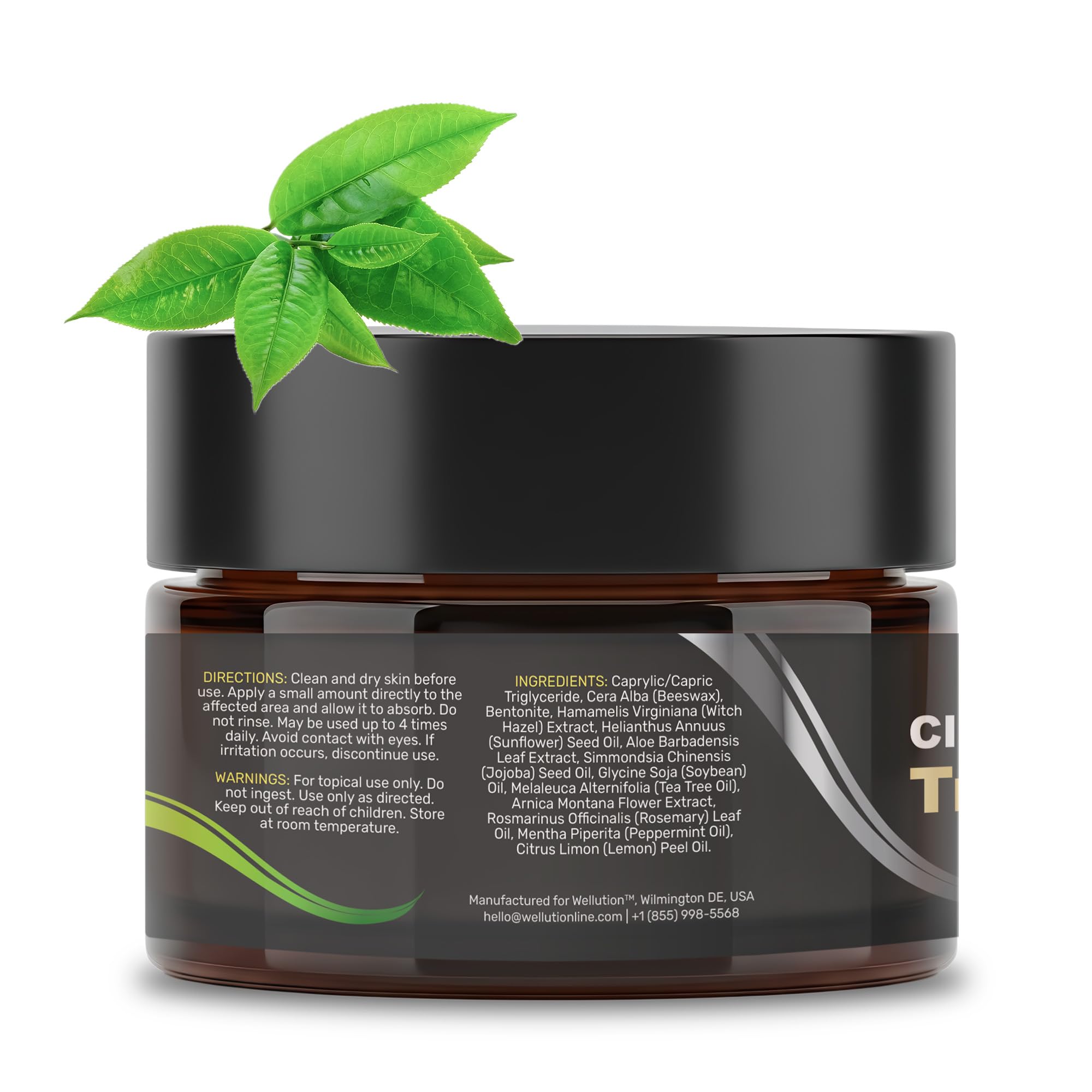 WELLUTION bentonite clay blend close-up suggests gentle but effective spot support.