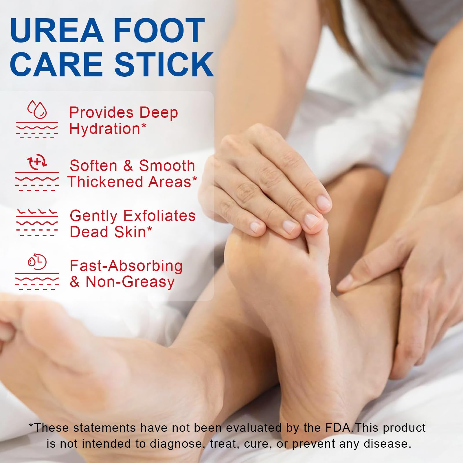 Weluno deep-moisturizing foot cream stick improves skin texture with gradual softening.