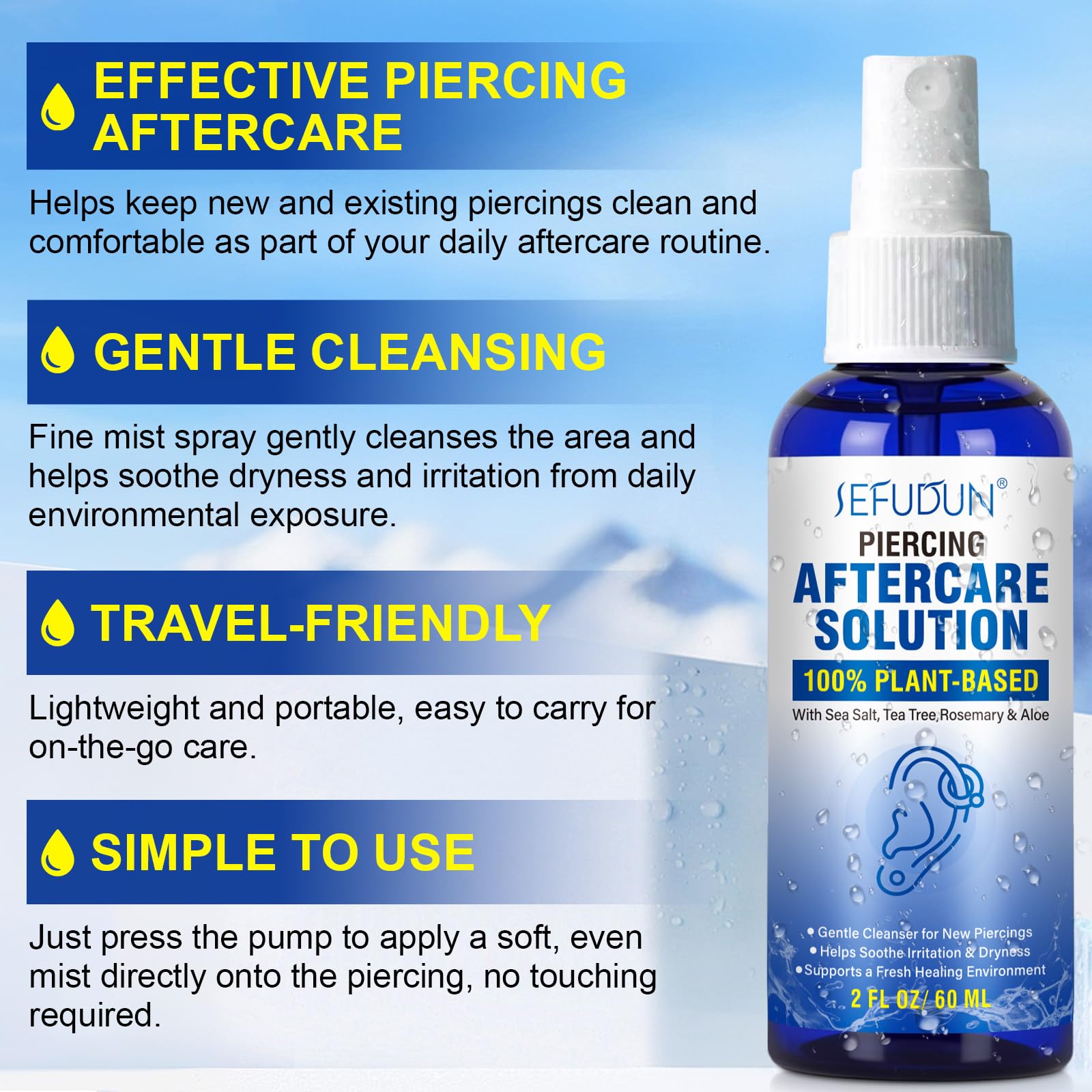 Weluno saline solution ingredients highlight minerals for skin support.