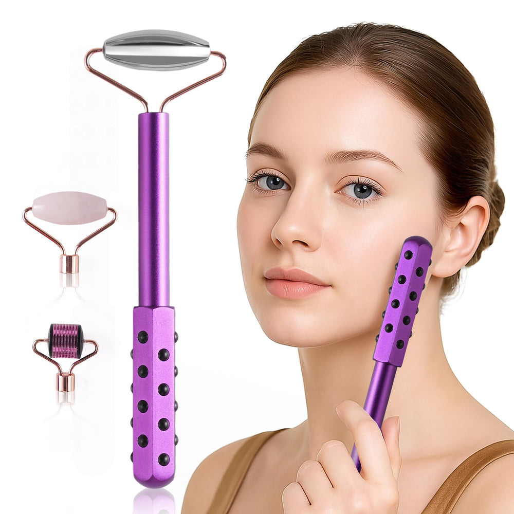 Welvgnnce 4 in 1 massager with germanium stones for revitalized skin.