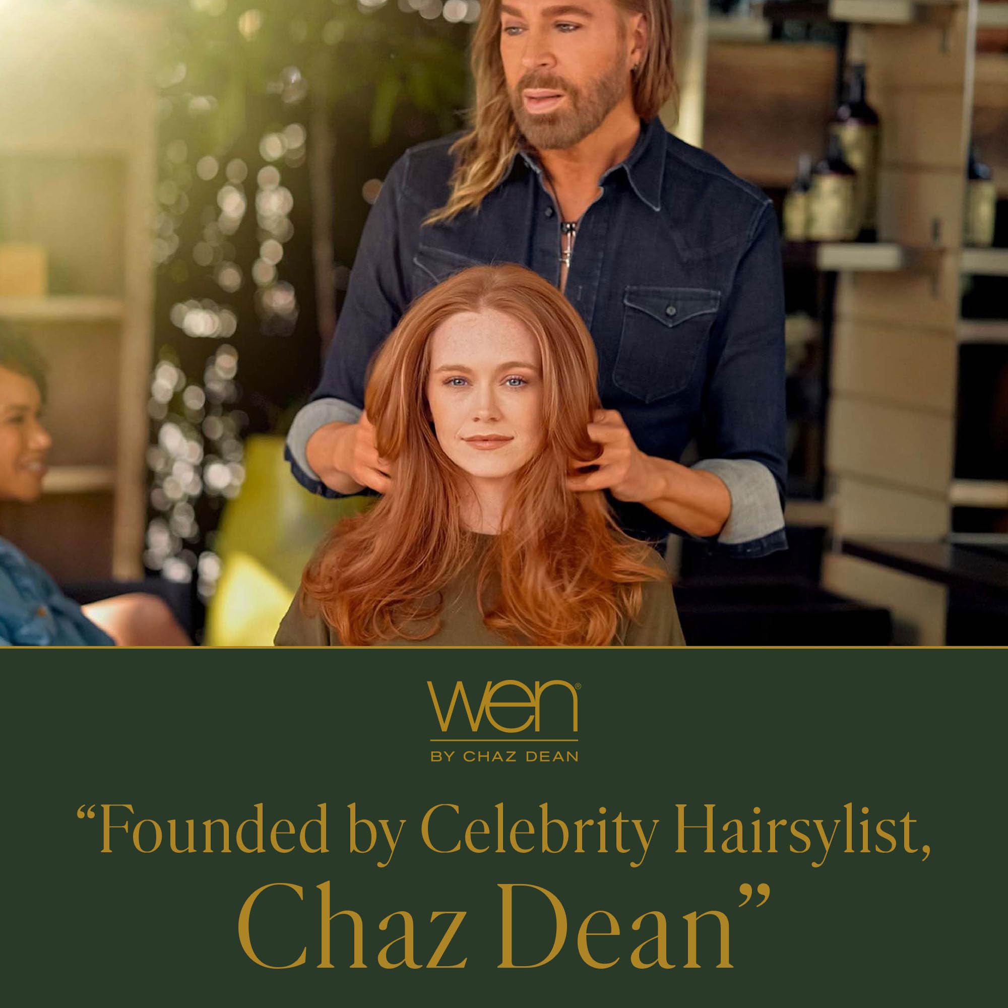 Relaxed bathroom scene featuring WEN Tea Tree Cleansing Conditioner as all-in-one care