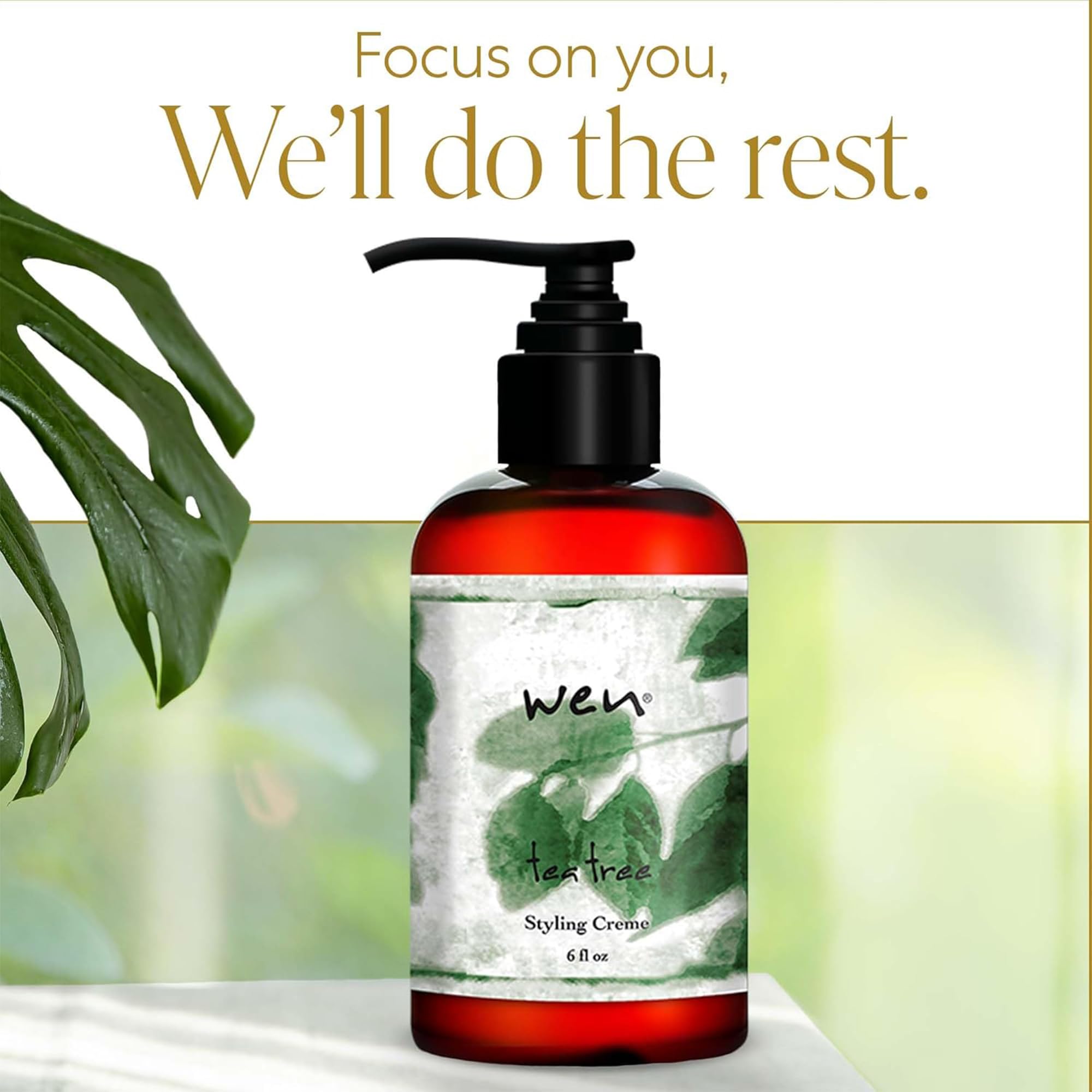 Protection during heat styling with WEN Tea Tree Creme
