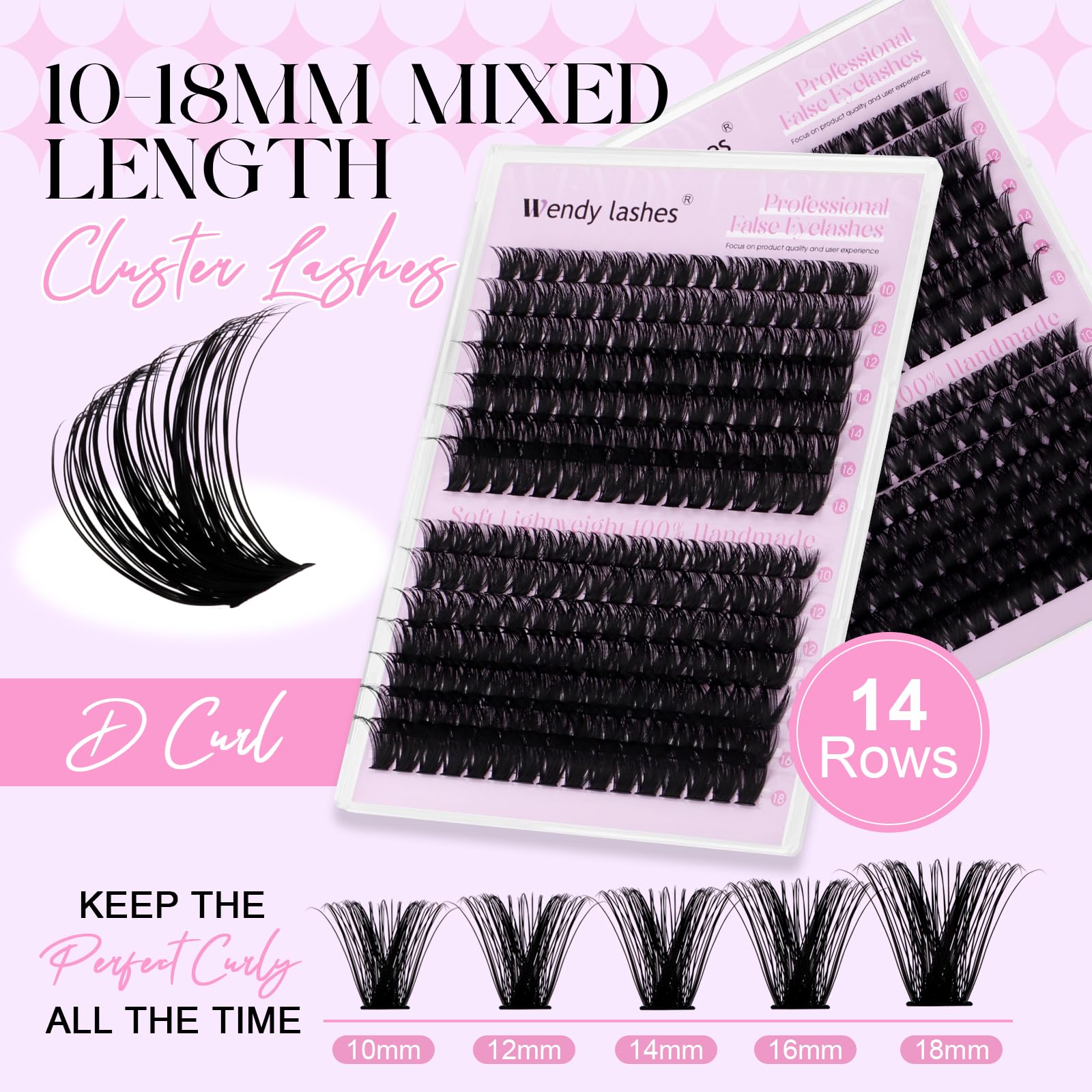 Wendy Lashes 10-18mm length for customizable beginner-friendly lash looks