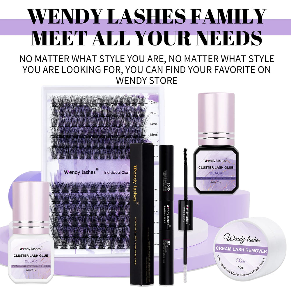 Wendy Lashes cluster glue provides secure hold with no residue.