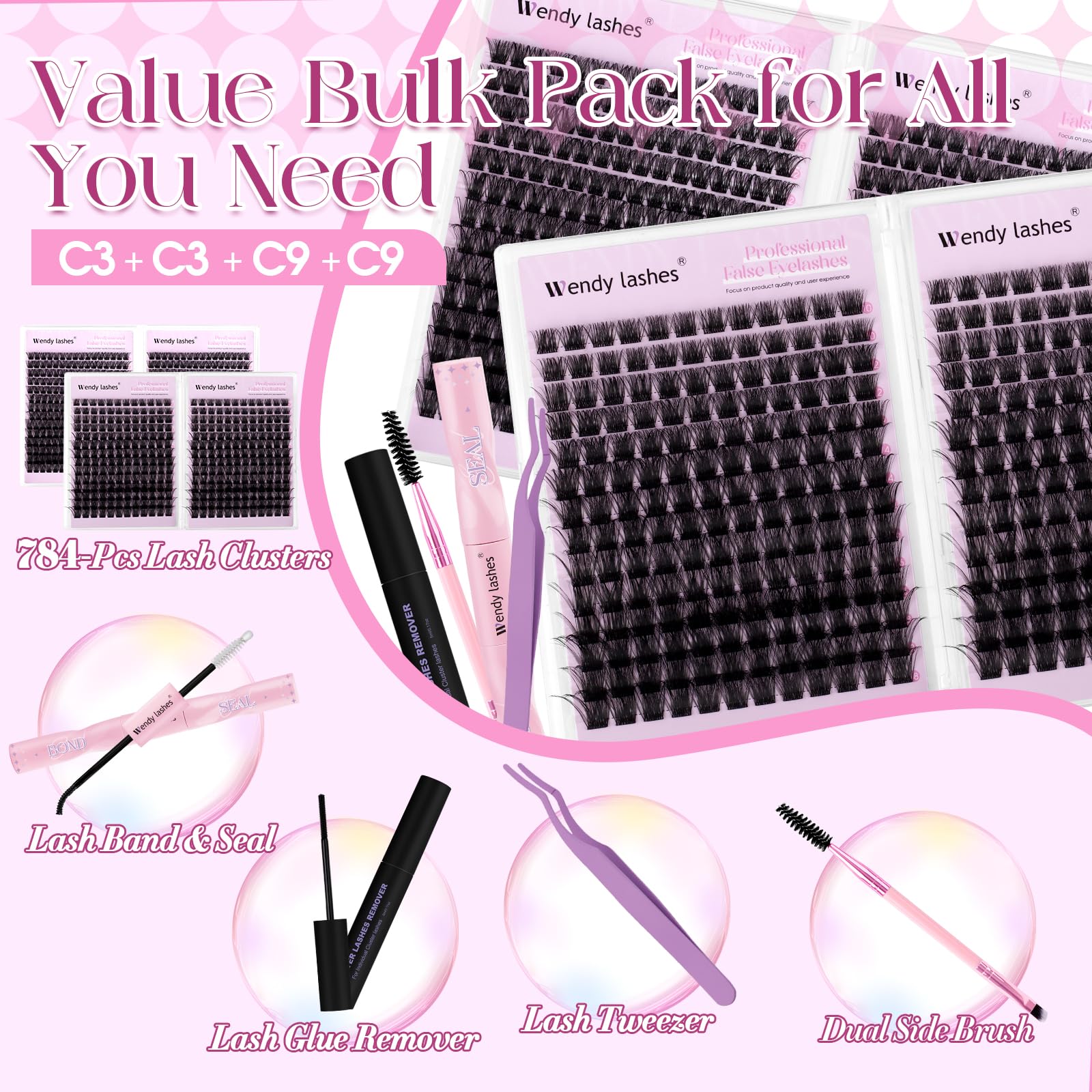 Wendy Lashes C9 style lashes for dramatized yet soft fullness