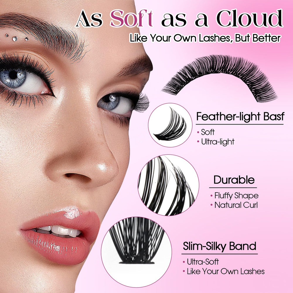 Wendy Lashes 100D clusters for bold, voluminous looks