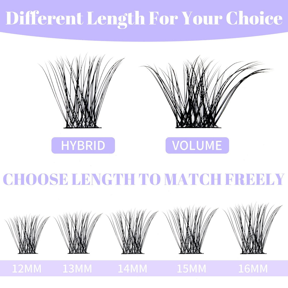 Wendy Lashes D curl and C curl clusters offer versatile styling options.