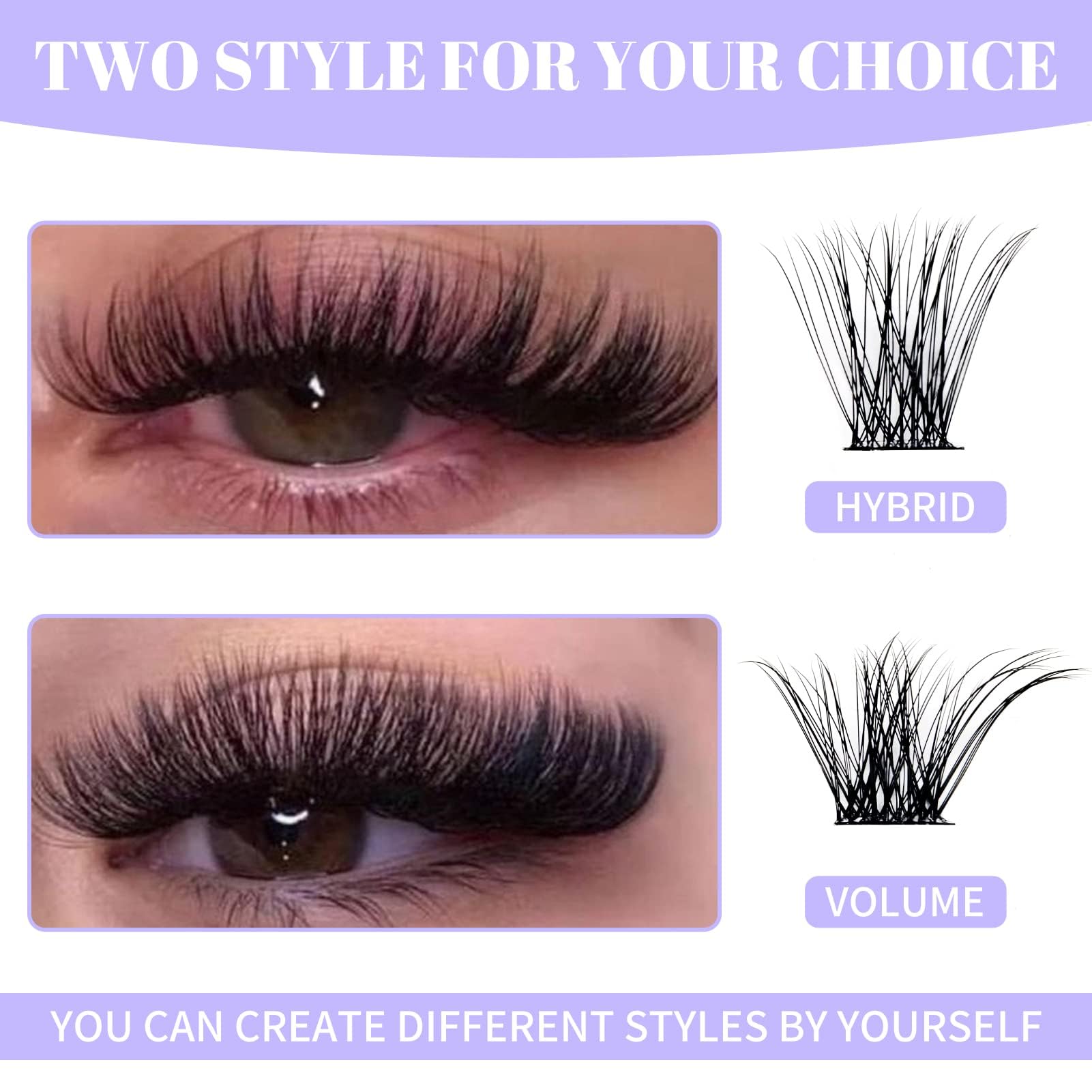 Wendy Lashes ultra-light basf fiber clusters feel comfortable and long-lasting.