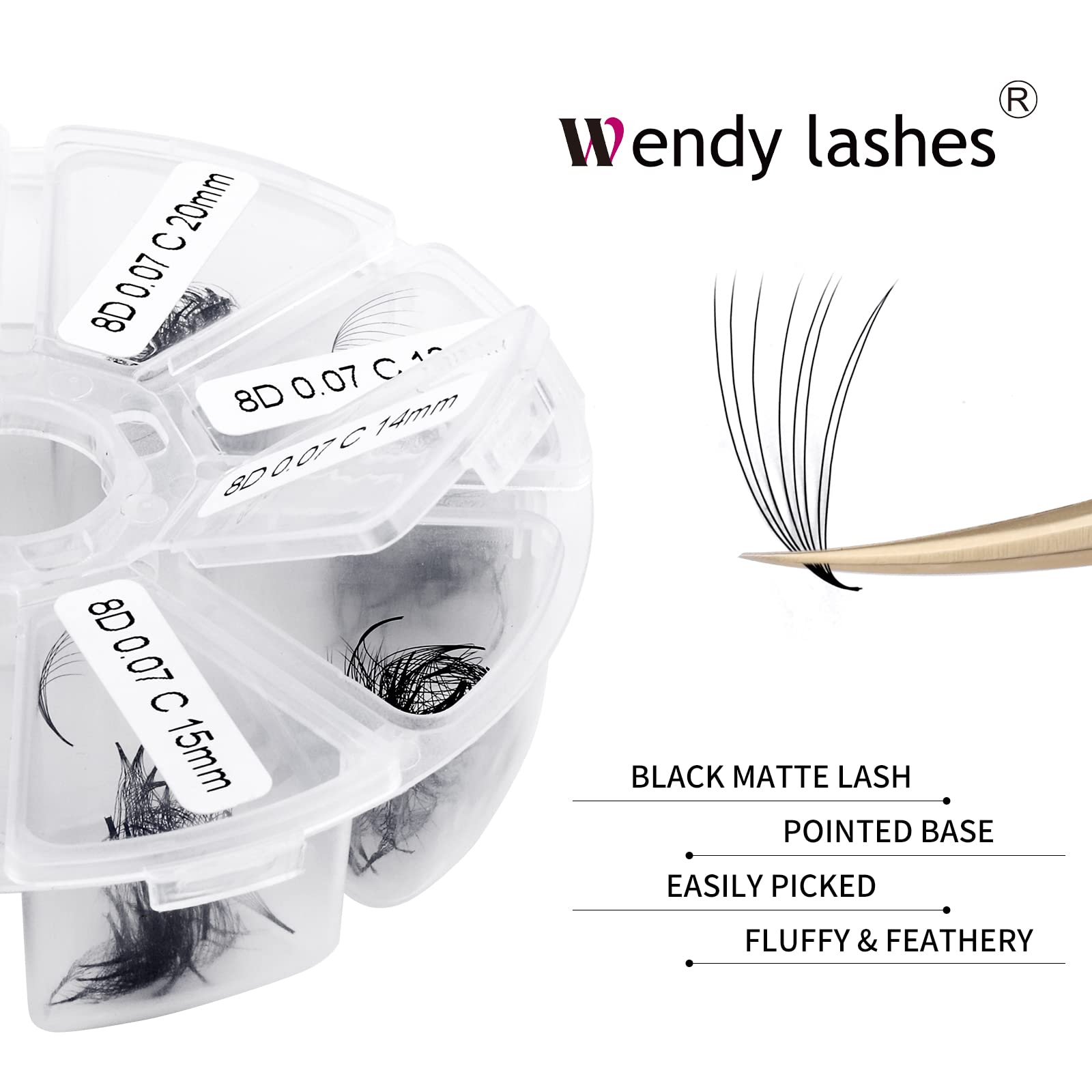 Wendy Lashes Korean PBT material ensures light, comfortable wear.