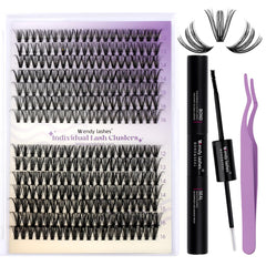 Wendy Lashes lash clusters kit setup for at-home DIY lashes