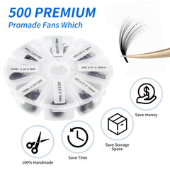 Wendy Lashes 20D 0.07mm premade fans in a convenient box for quick application.