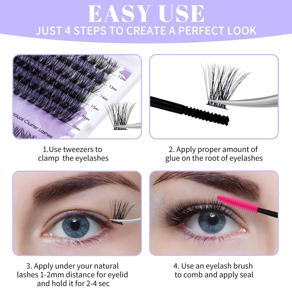 Wendy Lashes waterproof clusters stay put through daily activities.