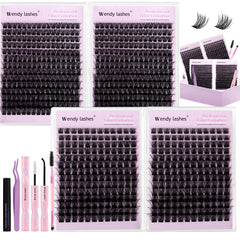Wendy Lashes wispy clusters kit pack for salon-quality home lashes