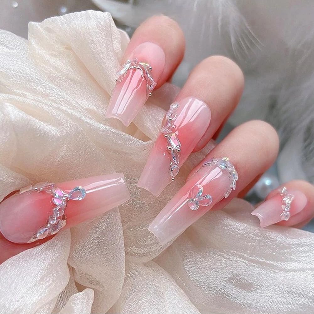 WENEWFINE easy-apply rhinestones for quick nail embellishments.
