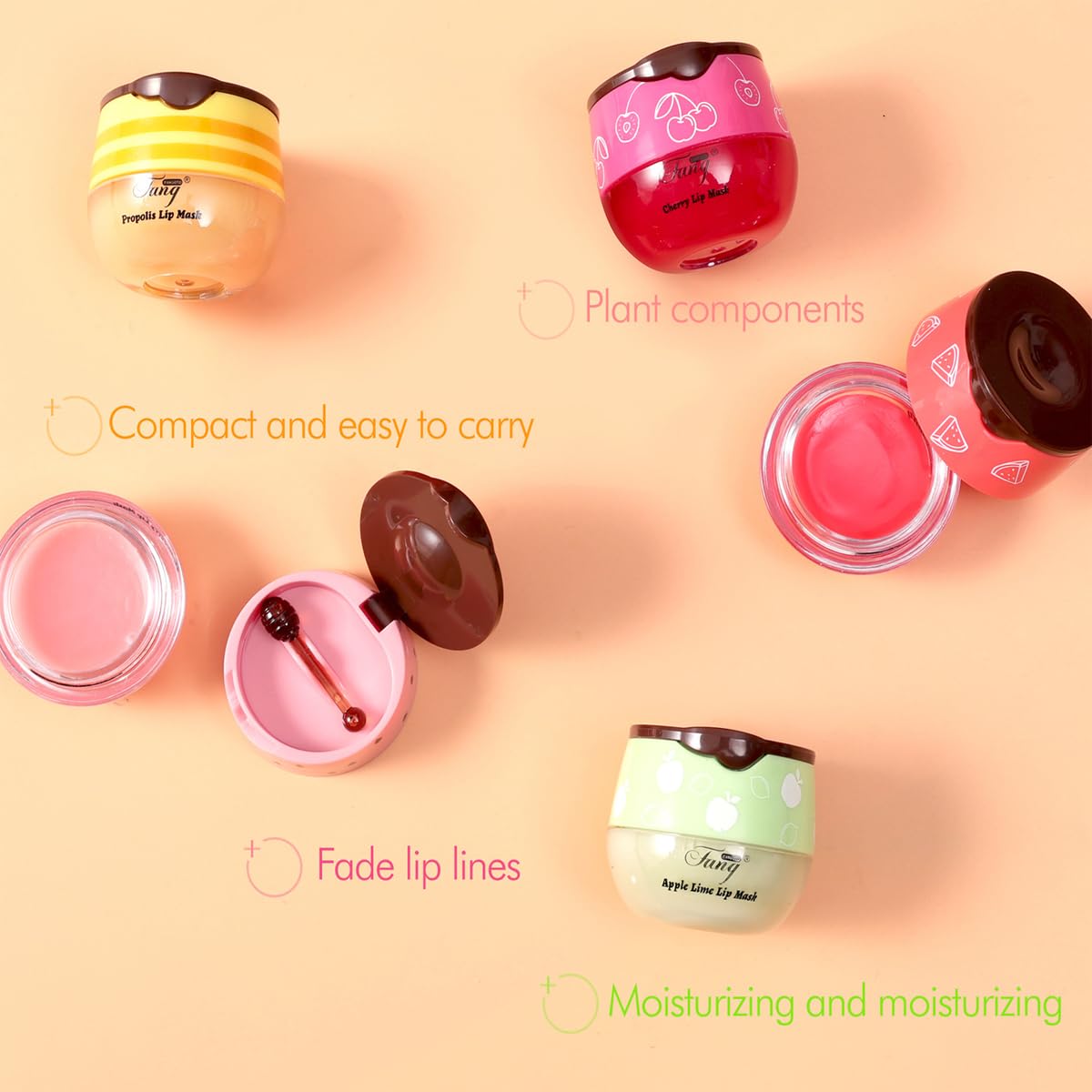 WenFeng Lip mask application guide showing thick layer treatment.