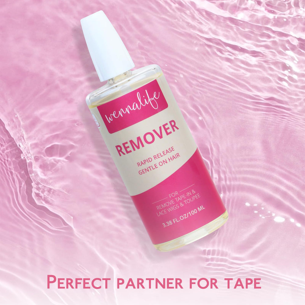 Wennalife Tape-In Extension Remover in use on wig: efficient removal with minimal residue.