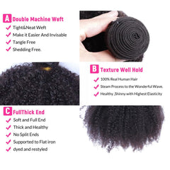 WENYAN Afro Kinky Curly bundles weave with durable double-machine weft.