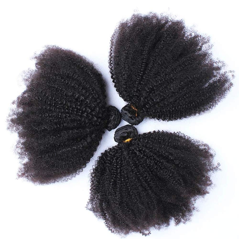 WENYAN Mongolian Afro Kinky Curly bundles in 14 inch with fullness.