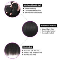 WENYAN straight bundles 20inch weft easy to dye and blend with hair.