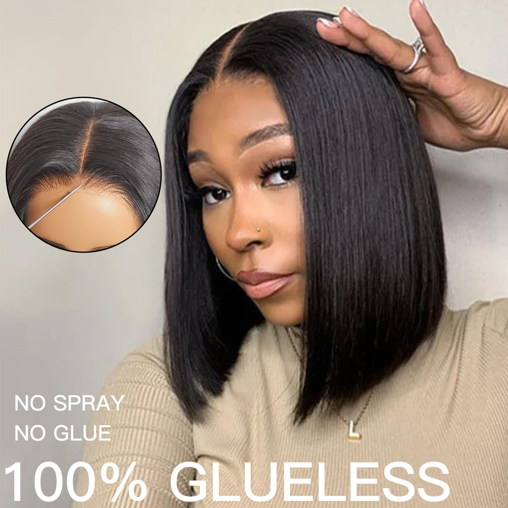 WEQUEEN bob wig human hair pre-plucked aids a natural hairline appearance
