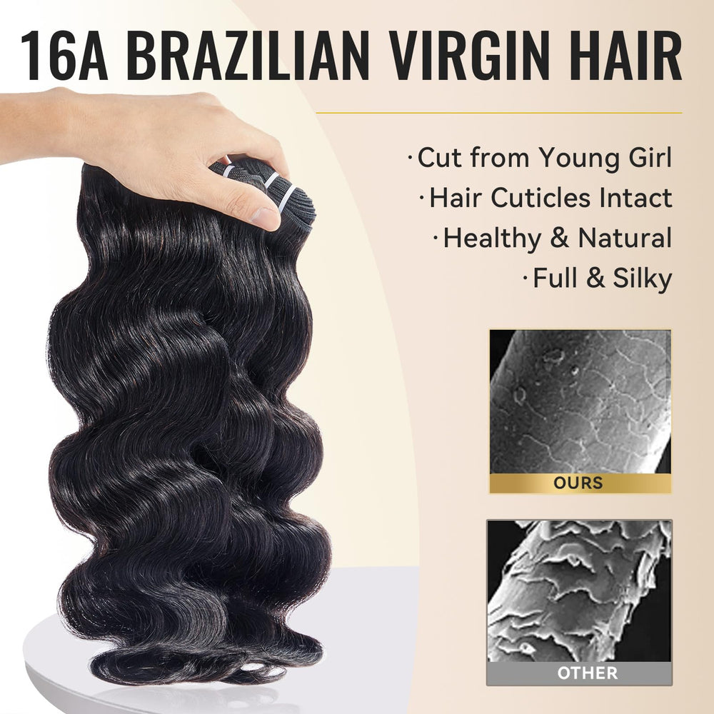 WEQUEEN body wave bundles 20-inch silky soft texture ready for versatile styling.