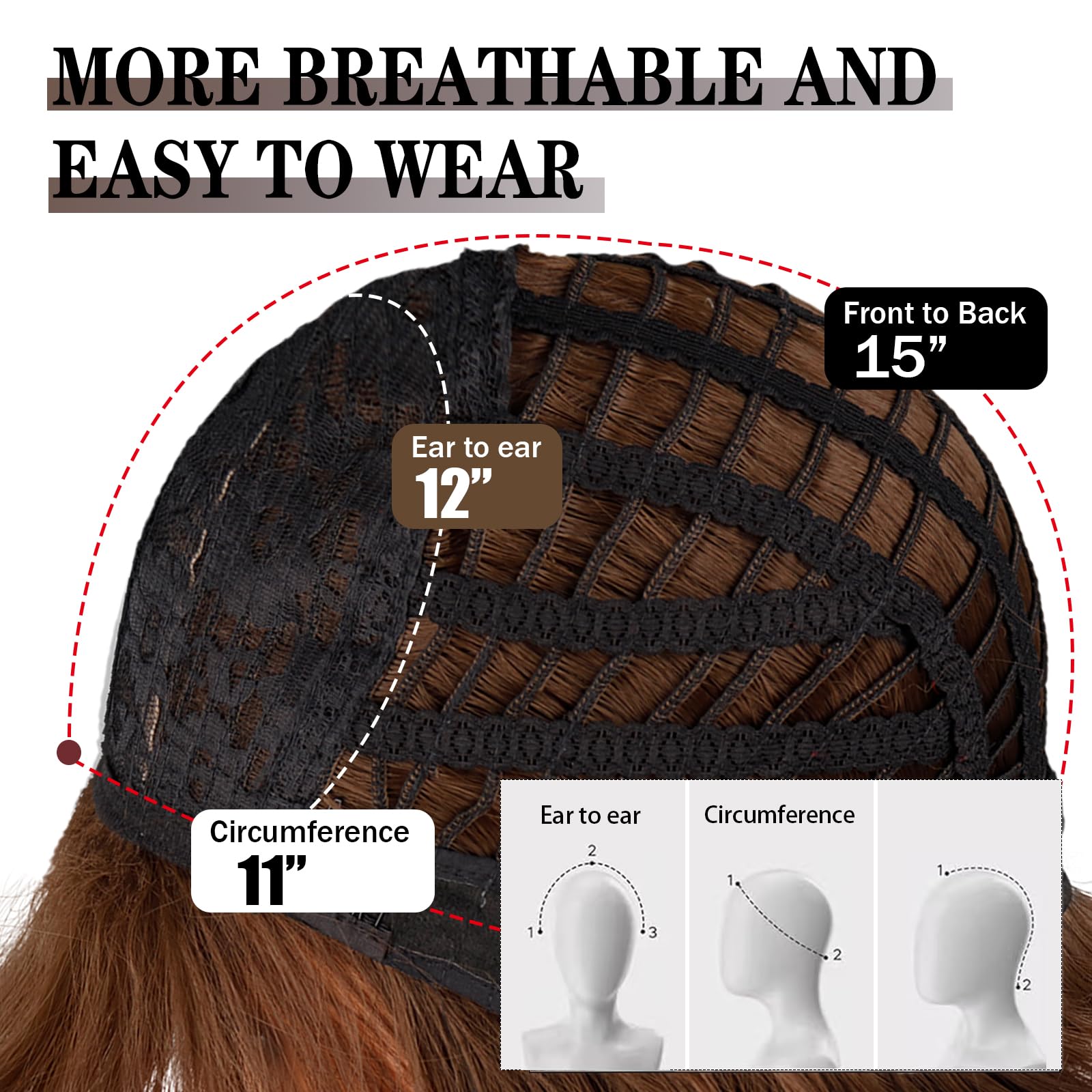 WERD soft synthetic brown bob wig, gentle on skin for all-day wear