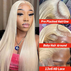 werkueen 613 hd lace front wig with bleached knots for seamless skin match