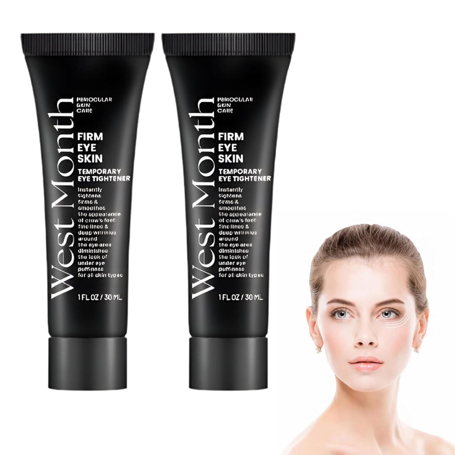 Weslaplus Naturals eye cream bottle close-up for quick under-eye care