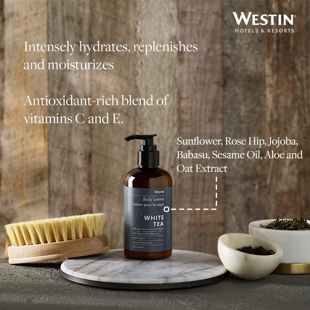 Westin White Tea Aloe applied to skin for daily hydration.