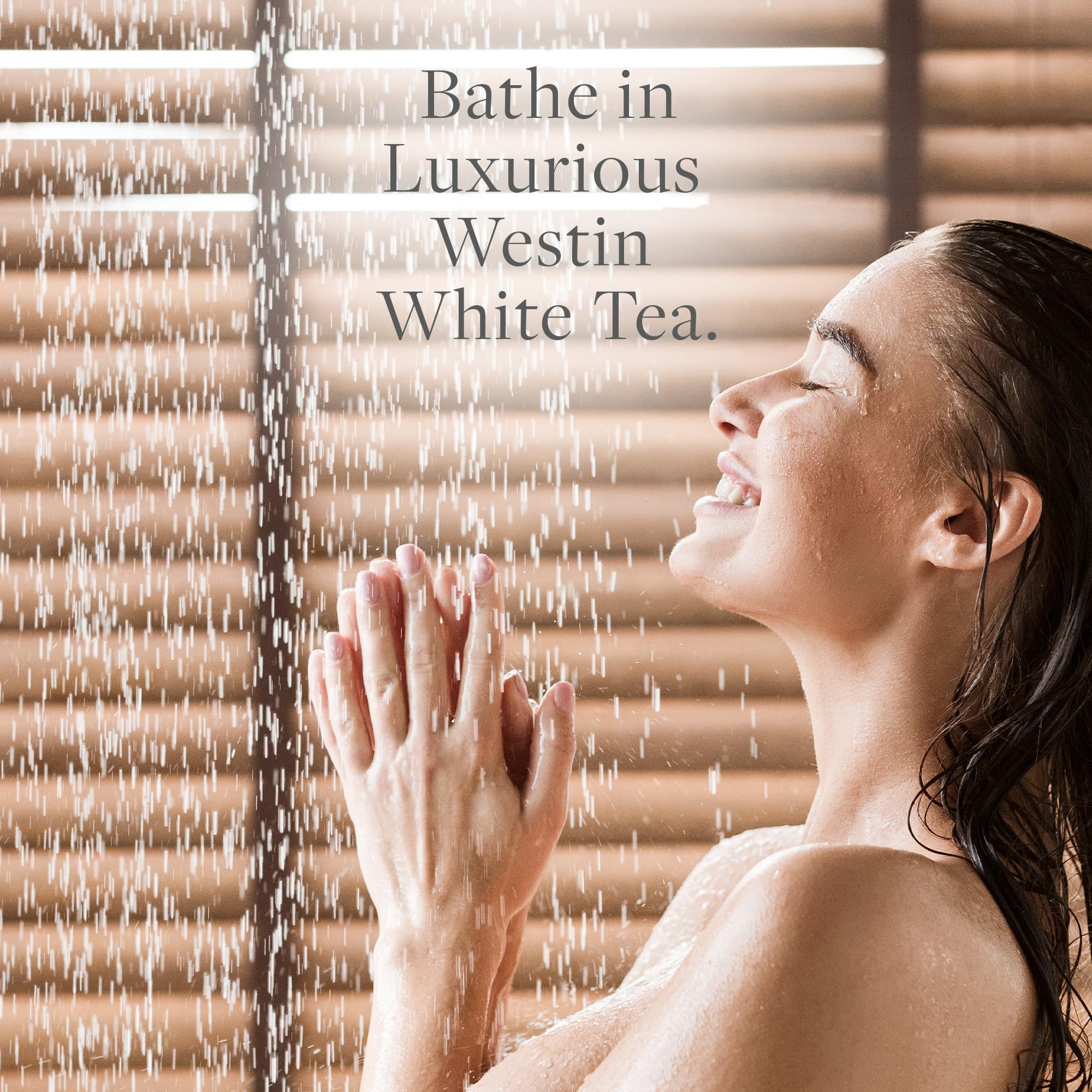 Foaming texture and soft white tea scent in shower with Westin wash.
