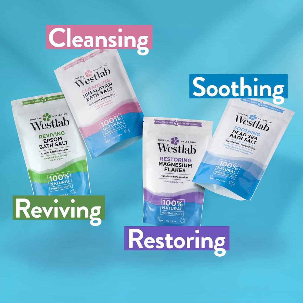 After-bath feel with Westlab Recover Epsom salts suggesting relaxed muscles and energy