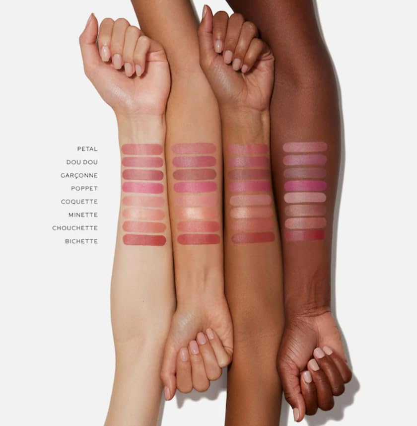 Westman Atelier blush stick Garconne applied for seamless cheek color.