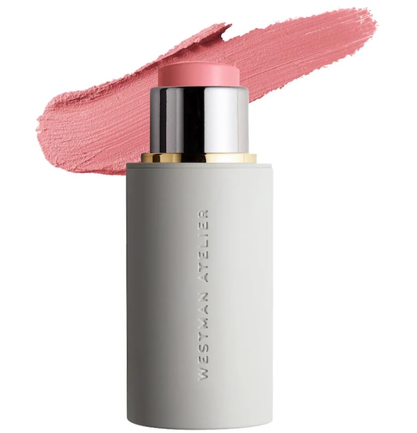 Westman Atelier Baby Cheeks Blush Stick Petal on the cheek for a natural glow
