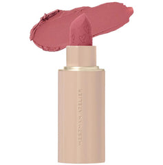 Westman Atelier Lip Suede Je Rêve swatches show creamy, long-lasting nude color.