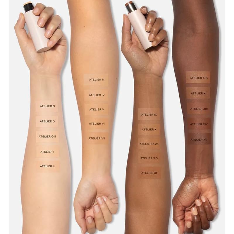 WESTMAN ATELIER Vital Skin Foundation Stick Atelier IV shade guide helps viewers compare tones