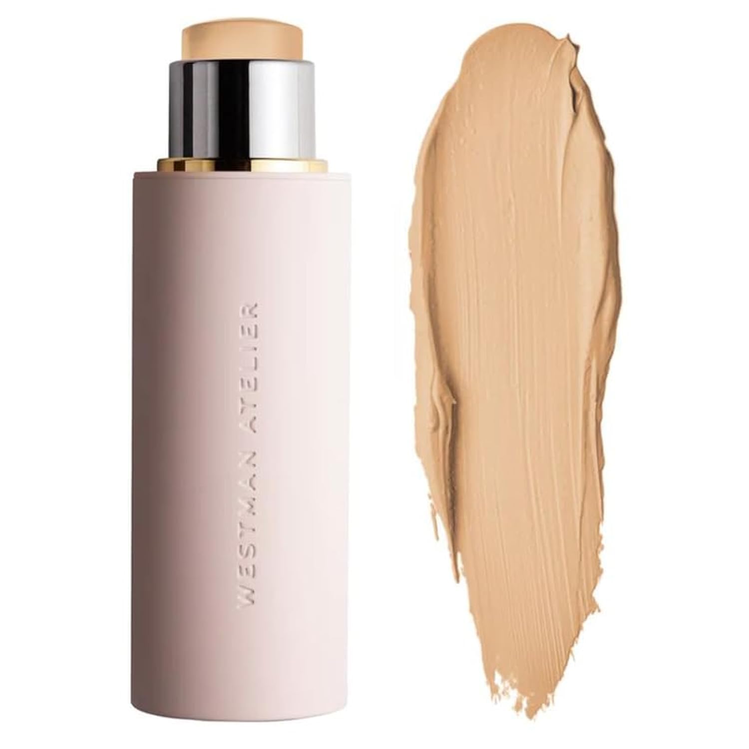 WESTMAN ATELIER Vital Skin Foundation Stick Atelier IV swatch showing natural, blendable shade