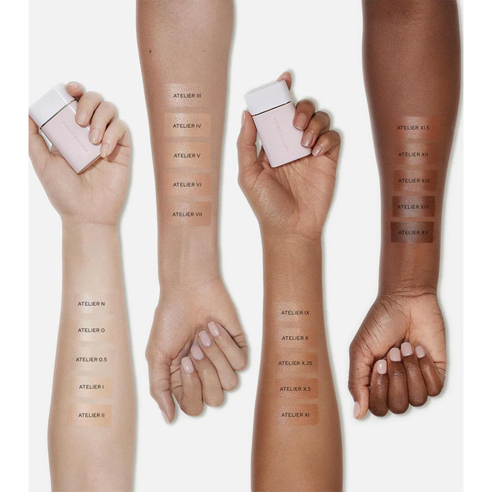 Westman Atelier Complexion Drops application on cheek for breathable coverage