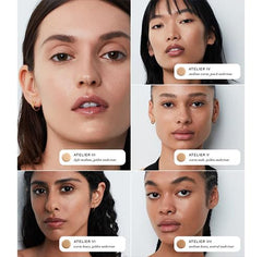 Westman Atelier Complexion Drops swatches on skin revealing natural radiance