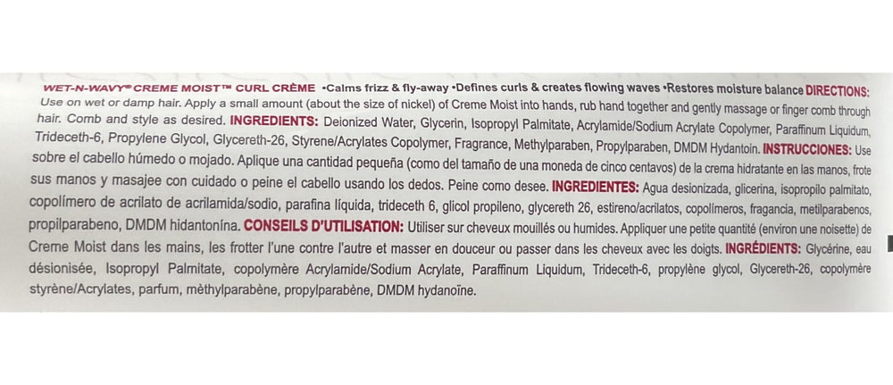 Wet n Wavy Creme Moist Curl Creme on hair delivers nourished, shiny curls.