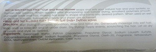 Wet N Wavy Curl Foam Mousse application demonstrates wrapping and set for defined waves.