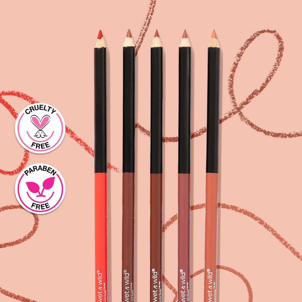 wet n wild Color Icon Lip Liner Berry Red on lips for full color