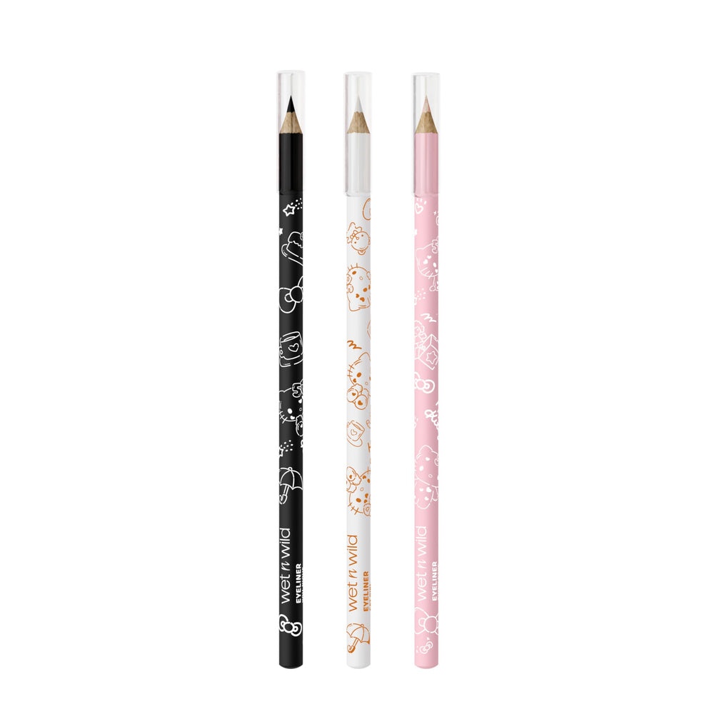 wet n wild Hello Kitty pigment-rich eyeliner swatch shows smooth application