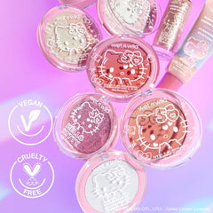 Wet n Wild Hello Kitty Radiance Drops swirl on cheek delivering peachy radiance
