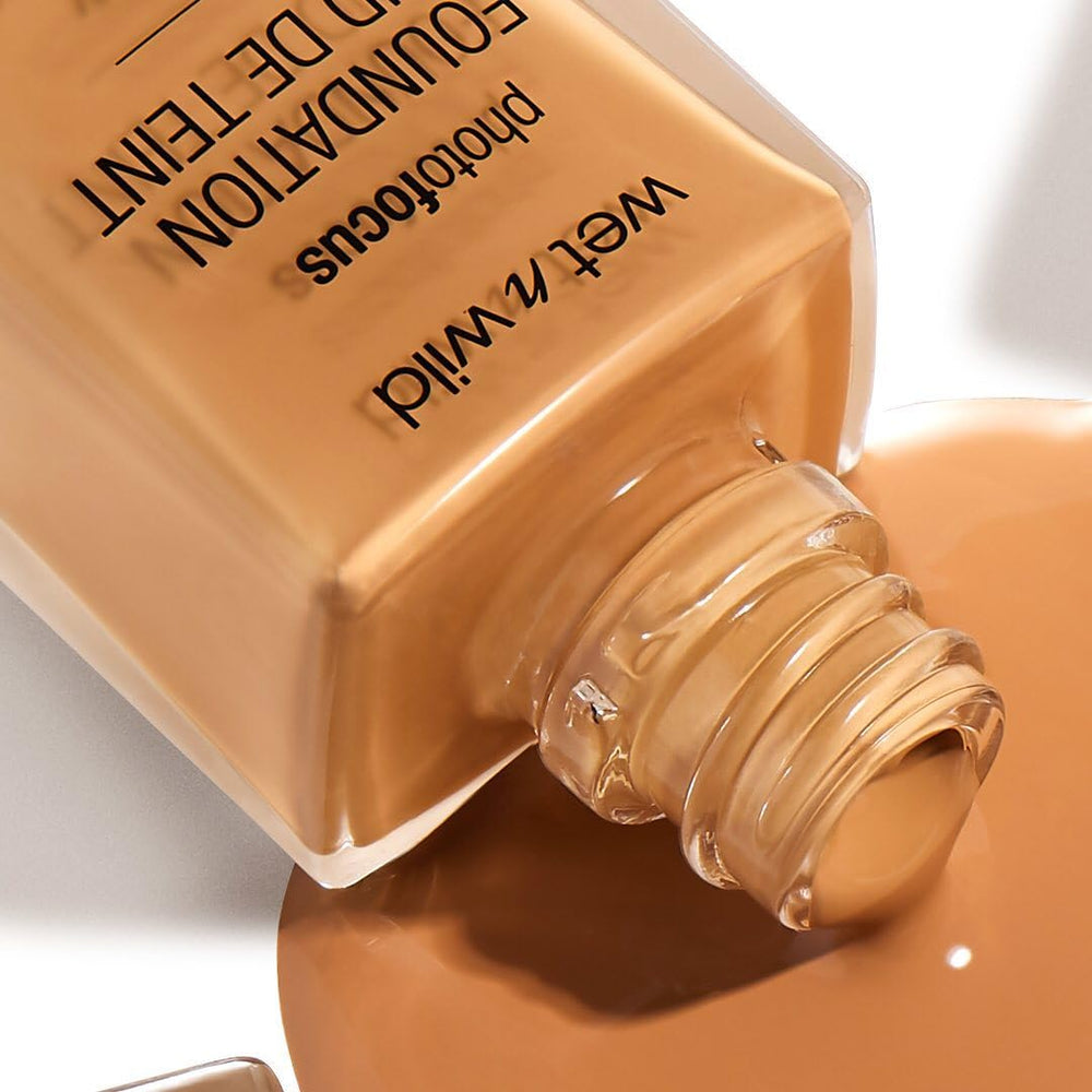 wet n wild Photo Focus Matte Foundation skin side-by-side comparison.